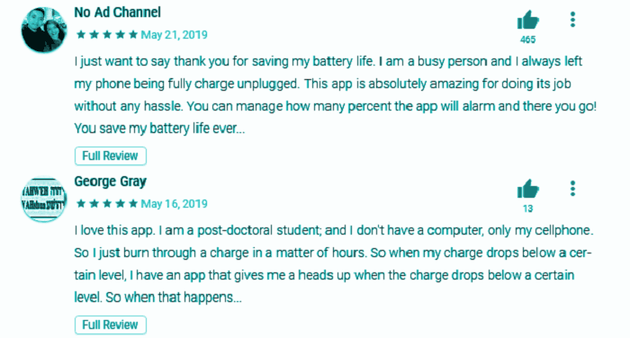 Full Charge Alarm Reviews