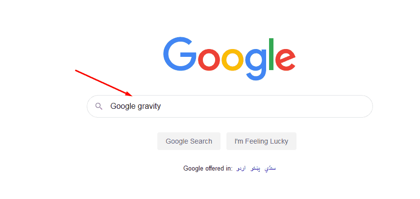 Google Gravity Search