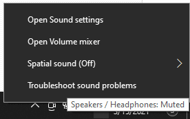 Speaker icon on your Taskbar
