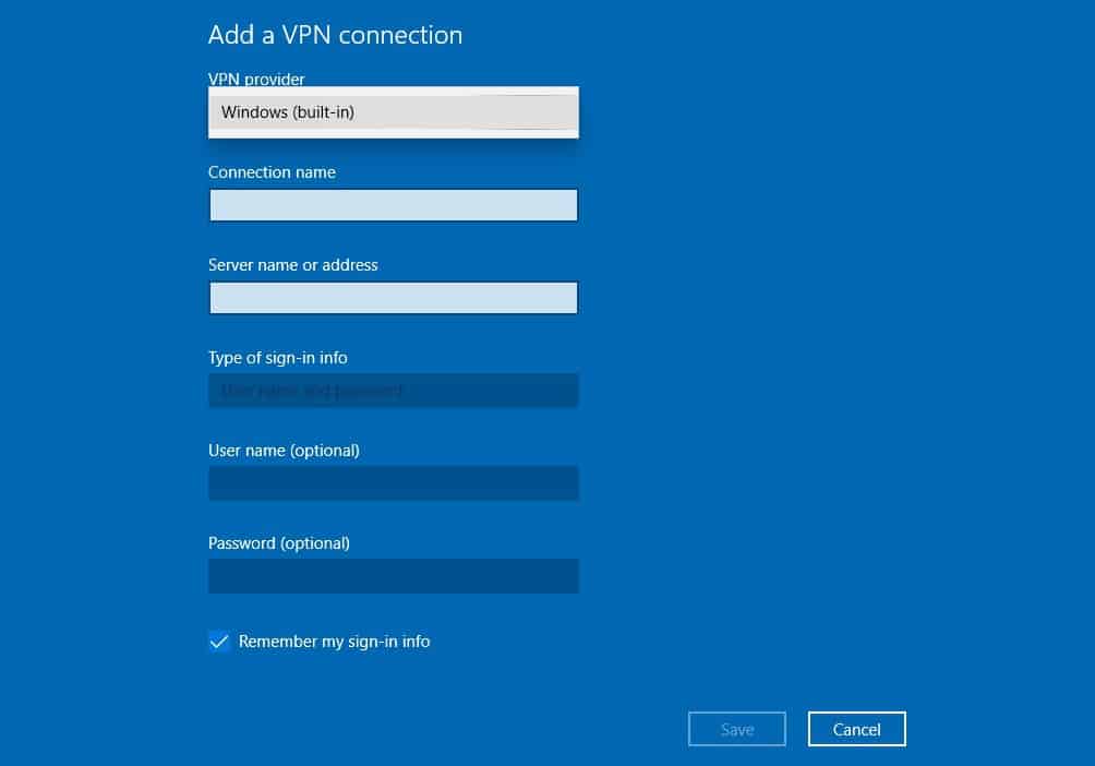 Windows Built-in VPN